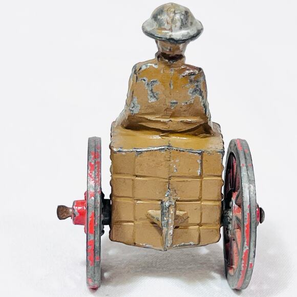 Vintage Barclay Manoil Ammo Supply Cart Wagon with Soldier MV-071 Red Wheels - Picture 7 of 14